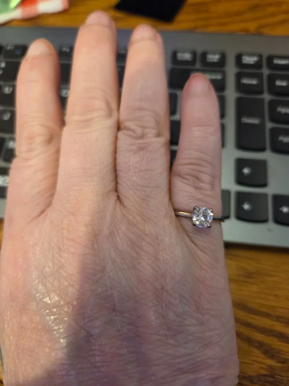 Vintage Sterling Solitaire CZ Ring inscribed GM 925 CN GORGEOUS! LQQK!